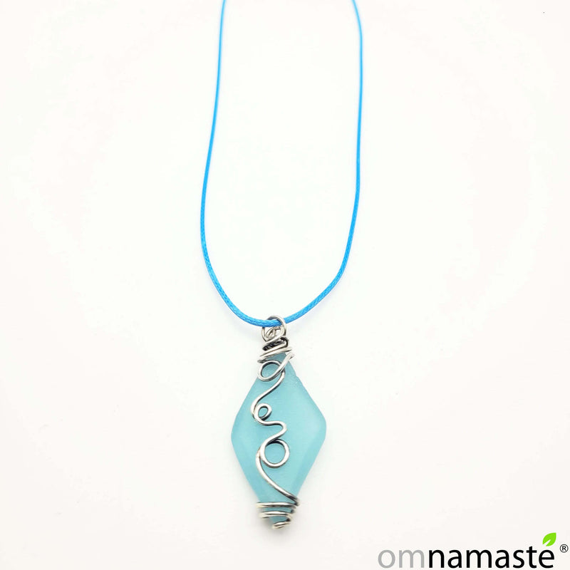 Collar Azul con Cristal Engarzado