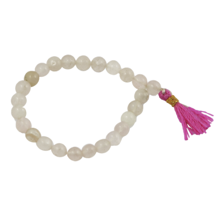 PULSERA MALA TIBET CUARZO ROSA